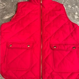 J. Crew Factory Quilted Vest in Bold Pink